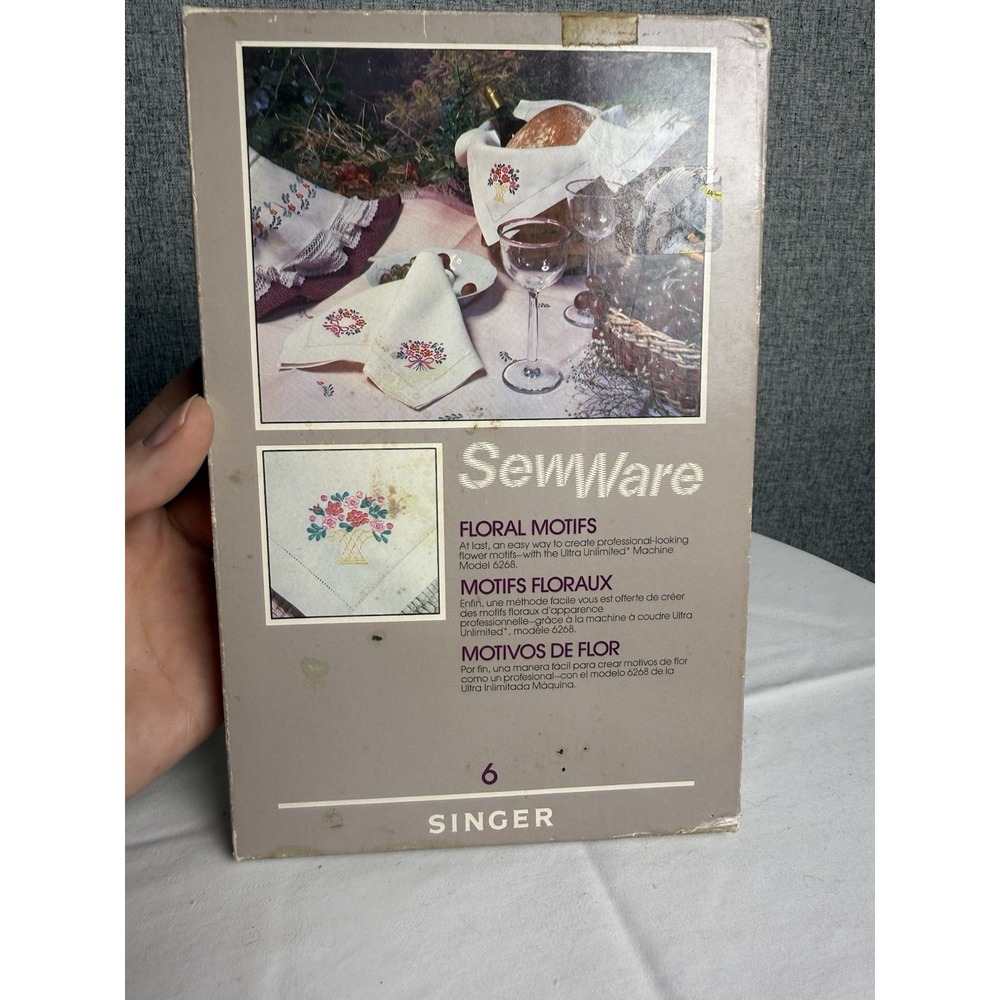 Vintage Singer SewWare # 6 Cartridge Floral Flower Motifs 1984 For‎ 6268 Machine
